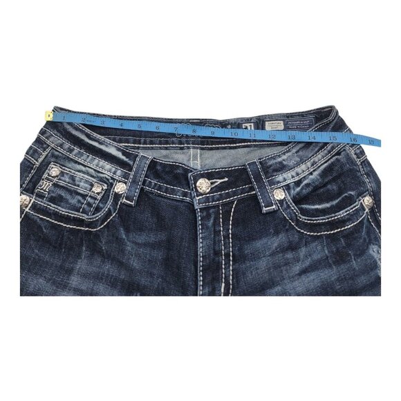Miss Me Jeans Women 31 Signature Boot Western Blue Denim Y2K  Flap Pocket Boho - Picture 7 of 10